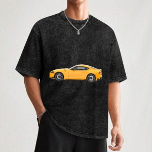 Hot vintage wash off shoulder short-sleeved T-shirt